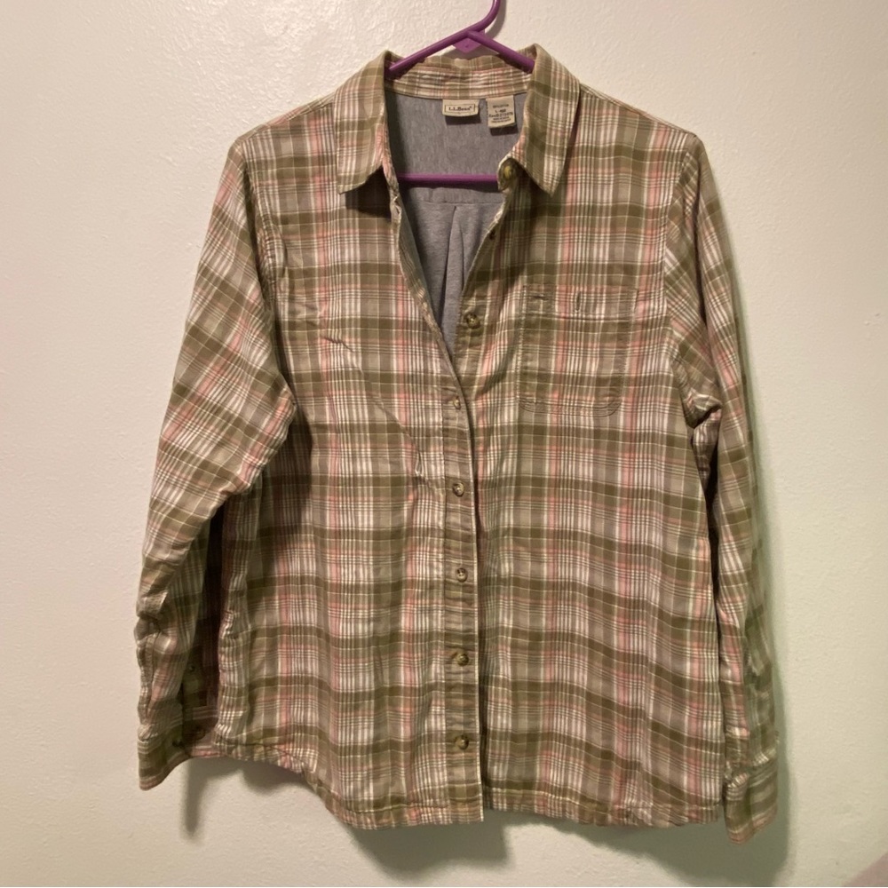 L.L.Bean Shirt Women’s Size L Regular Long Sleeve Cotton Long Sleeve But…